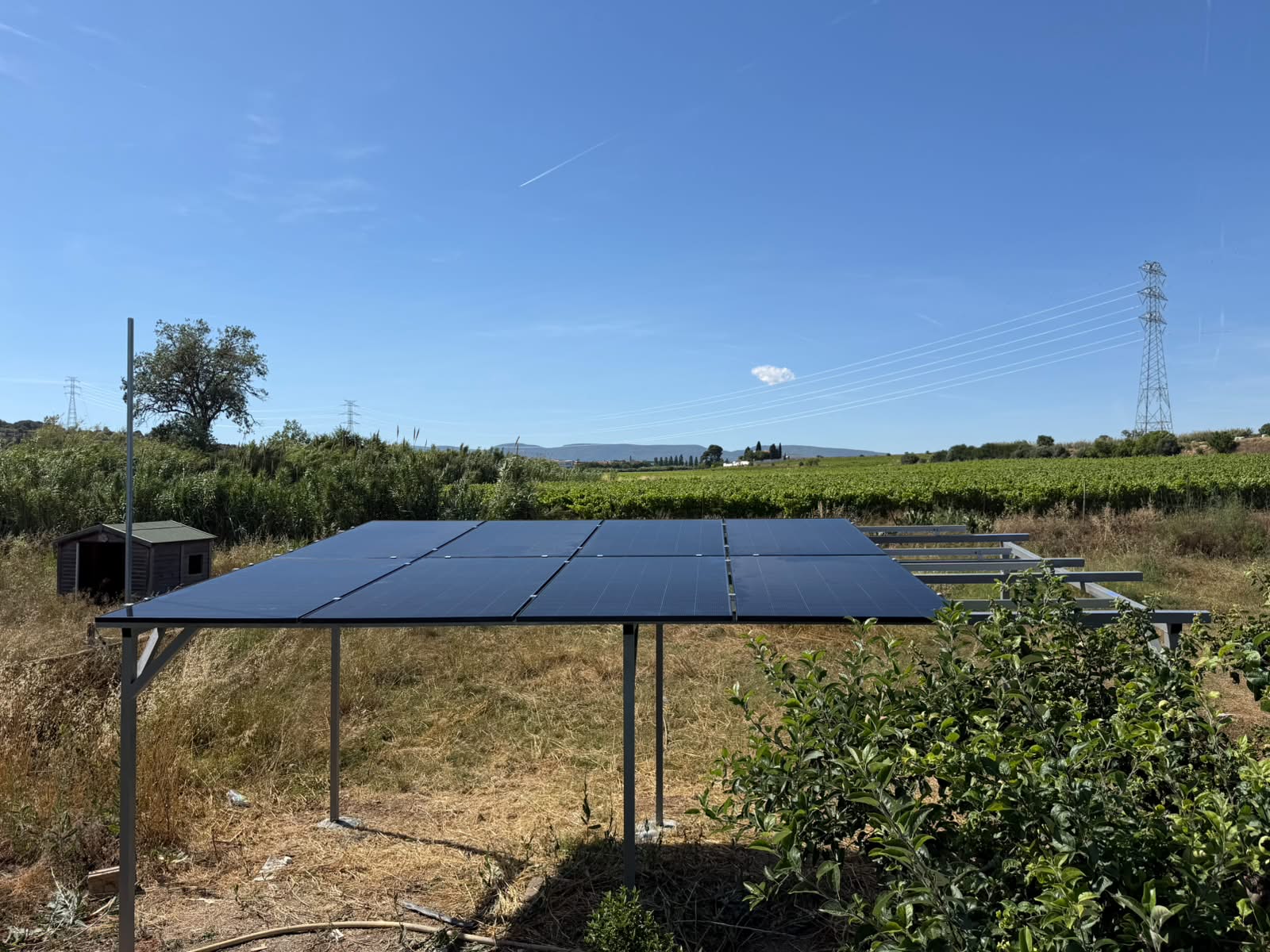 Placas solares instaladas en el campo